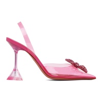 아미나 무아디 Amina Muaddi Pink Rosie Glass Sling 95 Heels 241415F122011