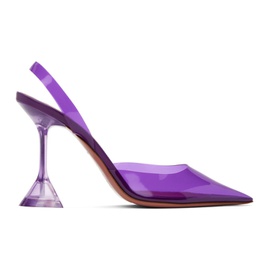 아미나 무아디 Amina Muaddi Purple Holli Glass Sling 95 Heels 241415F122025