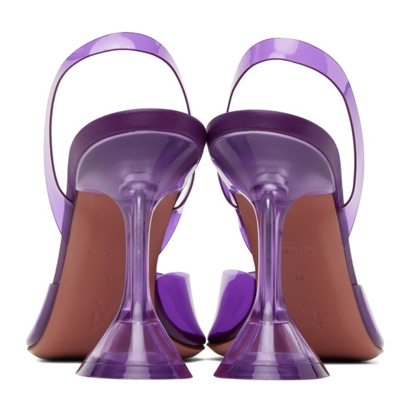  아미나 무아디 Amina Muaddi Purple Holli Glass Sling 95 Heels 241415F122025