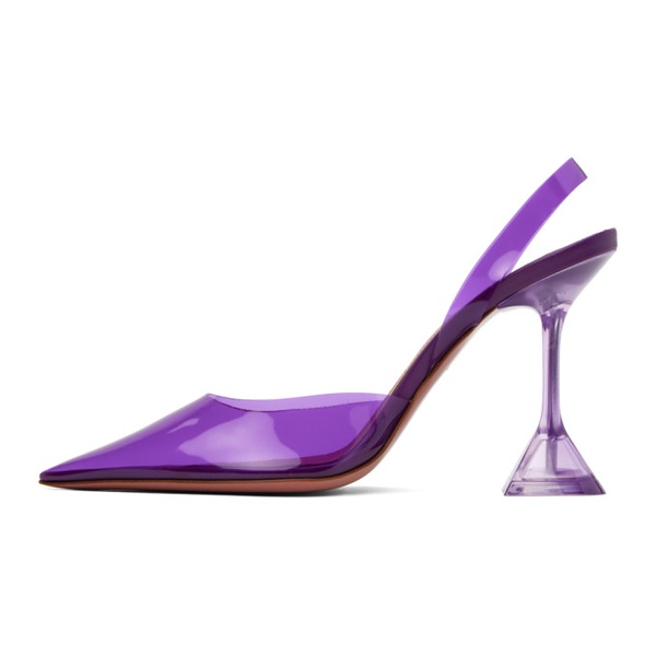  아미나 무아디 Amina Muaddi Purple Holli Glass Sling 95 Heels 241415F122025