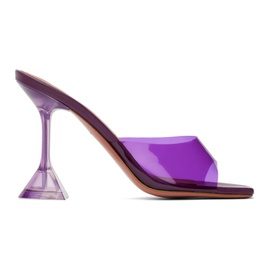 아미나 무아디 Amina Muaddi Purple Lupita Glass Slipper Heeled Sandals 241415F125015