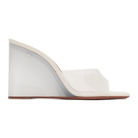 아미나 무아디 Amina Muaddi 오프화이트 Off-White Lupita Glass Wedge Heeled Sandals 241415F125043
