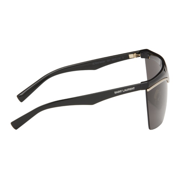 생로랑 생로랑 Saint Laurent Black SL 614 Mask Sunglasses 241418F005023