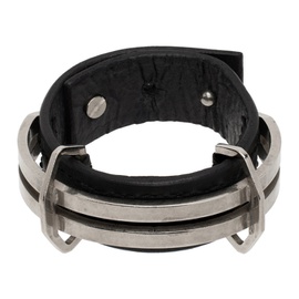 줄리어스 Julius Black Leather Bracelet 241420M142002