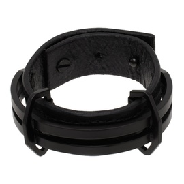 줄리어스 Julius Black Leather Bracelet 241420M142003