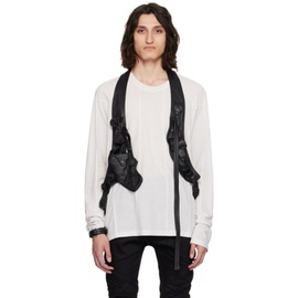 줄리어스 Julius Black Bellows Pocket Leather Vest 241420M185006