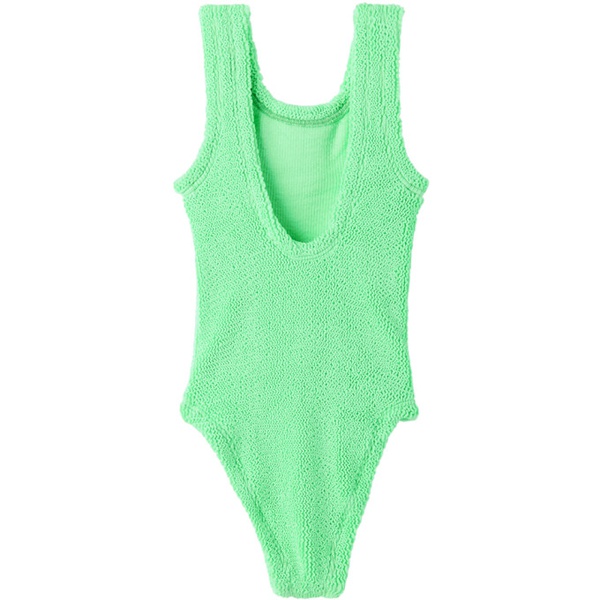  훈자 지 Hunza G Baby Green Classic One-Piece Swimsuit 241431M694010