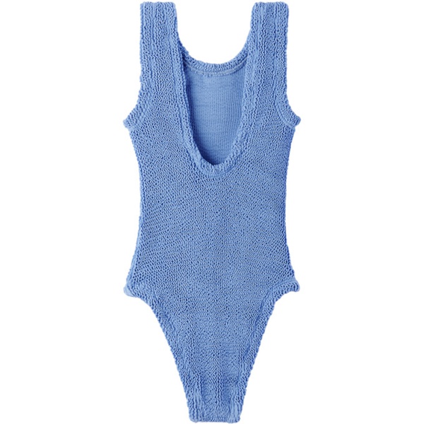  훈자 지 Hunza G Baby Blue Classic One-Piece Swimsuit 241431M694012