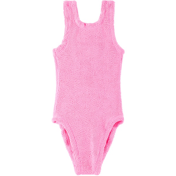  훈자 지 Hunza G Baby Pink Classic One-Piece Swimsuit 241431M694013