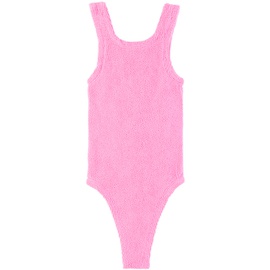 훈자 지 Hunza G Kids Pink Classic One-Piece Swimsuit 241431M705013