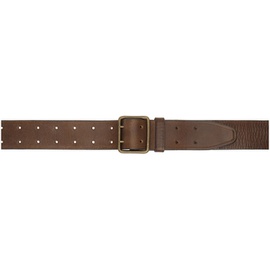 RRL Brown Leather Double-Prong Belt 241435M131002