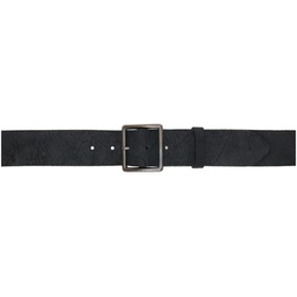 RRL Black Distressed Leather Belt 241435M131003