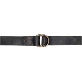 RRL Black Leather Double O-Ring Belt 241435M131006