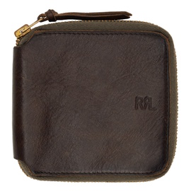 RRL Brown Leather Zip Wallet 241435M171001
