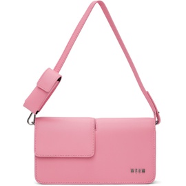 MSGM Pink Double Flap Baguette Bag 241443F048000