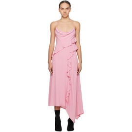 MSGM Pink Ruffle Maxi Dress 241443F055004
