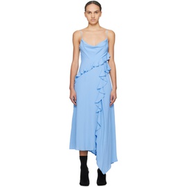 MSGM Blue Ruffle Maxi Dress 241443F055005