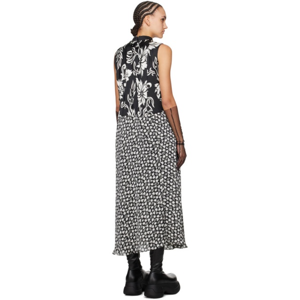  사카이 Sacai Black Floral Print Maxi Dress 241445F055009