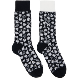사카이 Sacai Black & White Floral Socks 241445F076001