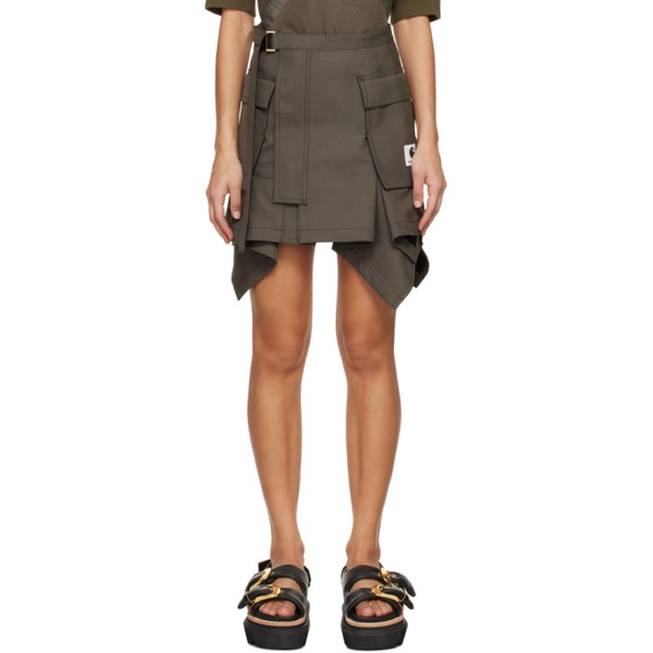 칼하트 사카이 Sacai Taupe Carhartt WIP 에디트 Edition Miniskirt 241445F090005