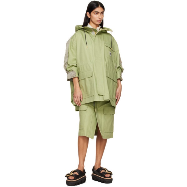 칼하트 사카이 Sacai Green Carhartt WIP 에디트 Edition Midi Skirt 241445F092017