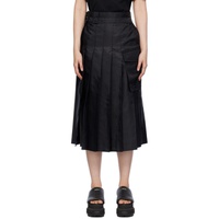 사카이 Sacai Black Pleated Midi Skirt 241445F092021