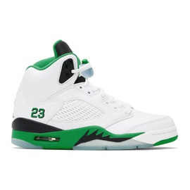 나이키 조던 Nike Jordan White & Green Air Jordan 5 R에트로 ETRO Sneakers 241445F127010
