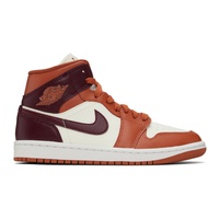 나이키 조던 Nike Jordan White & Orange Air Jordan 1 Mid Sneakers 241445F127016