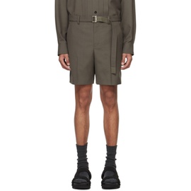 사카이 Sacai Taupe Suiting Shorts 241445M193048
