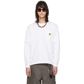 사카이 Sacai White Carhartt WIP 에디트 Edition Long Sleeve T-Shirt 241445M213038
