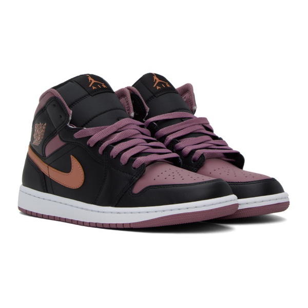 나이키 나이키 조던 Nike Jordan Black & Purple Air Jordan 1 Mid SE Sneakers 241445M236006