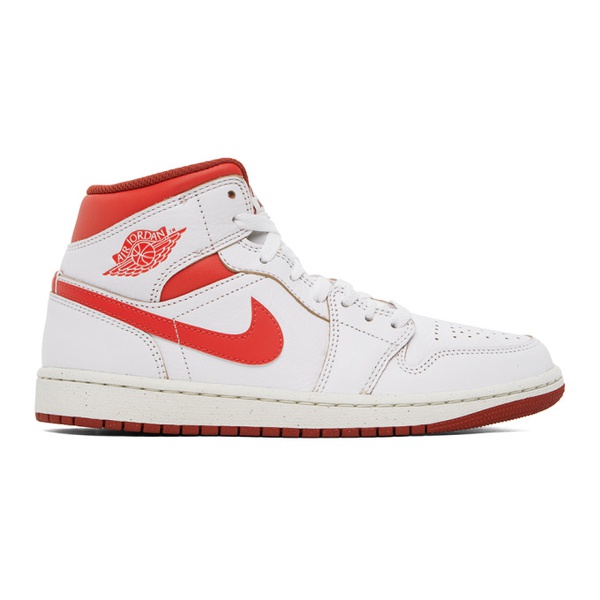 나이키 나이키 조던 Nike Jordan White & Red Air Jordan 1 Mid SE Sneakers 241445M236028