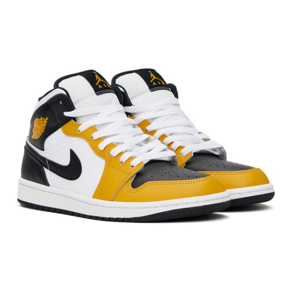 나이키 나이키 조던 Nike Jordan Black & Yellow Air Jordan 1 Mid Sneakers 241445M236035