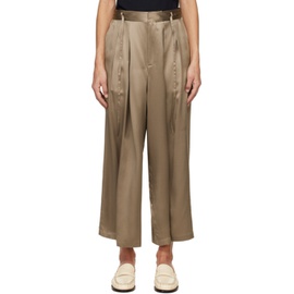 FRAME Tan Pleated Trousers 241455F087007