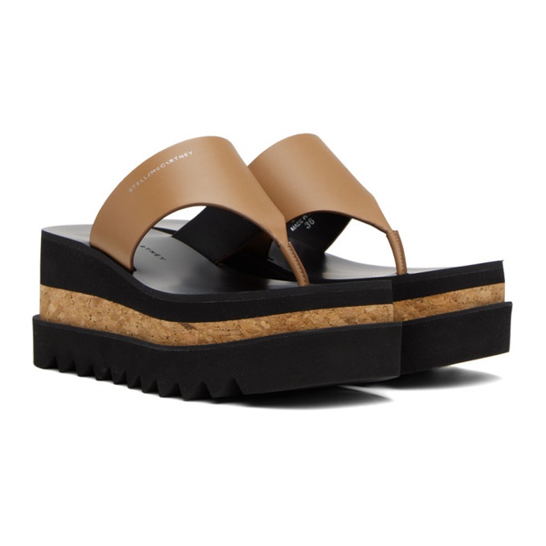 스텔라 맥카트니 스텔라 맥카트니 Stella McCartney Tan Sneak-Elyse Platform Thong Sandals 241471F124006
