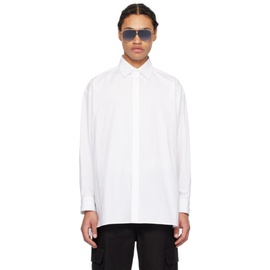 발렌티노 Valentino White Spread Collar Shirt 241476M192012