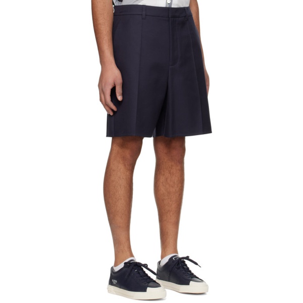 발렌티노 발렌티노 Valentino Navy Pleated Shorts 241476M193004