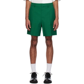 발렌티노 Valentino Green Creased Shorts 241476M193007