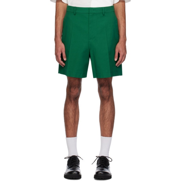 발렌티노 발렌티노 Valentino Green Creased Shorts 241476M193007