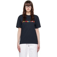 JW 앤더슨 JW Anderson Navy Embroidered T-Shirt 241477F110012