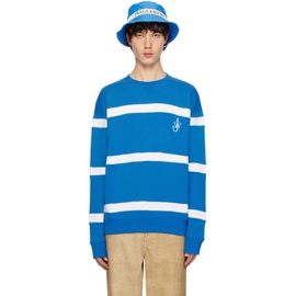JW 앤더슨 JW Anderson Blue & White Striped Sweatshirt 241477M204004