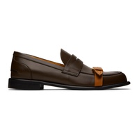 JW 앤더슨 JW Anderson Brown Leather Pin-Buckle Loafers 241477M231009
