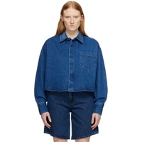 AMI Paris Blue Cropped Shirt 241482F109012