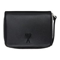 Ami Paris Black Ami De Coeur Compact Wallet 241482M164004