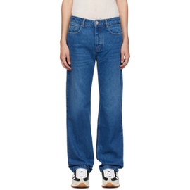 AMI Paris Blue Straight Fit Jeans 241482M186011