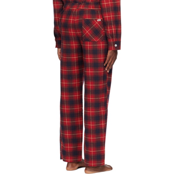  테클라 Tekla Red Plaid Pyjama pants 241482M218012