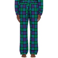 테클라 Tekla Green & Blue Plaid Pyjama Pants 241482M218014