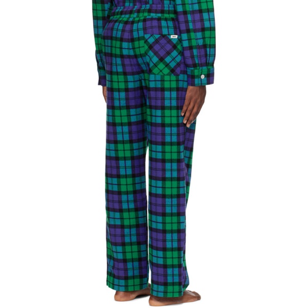  테클라 Tekla Green & Blue Plaid Pyjama Pants 241482M218014