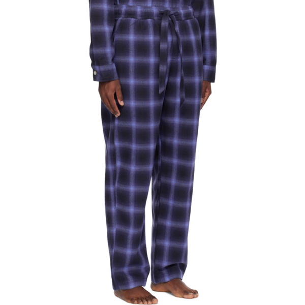  테클라 Tekla Navy Plaid Pyjama Pants 241482M218015