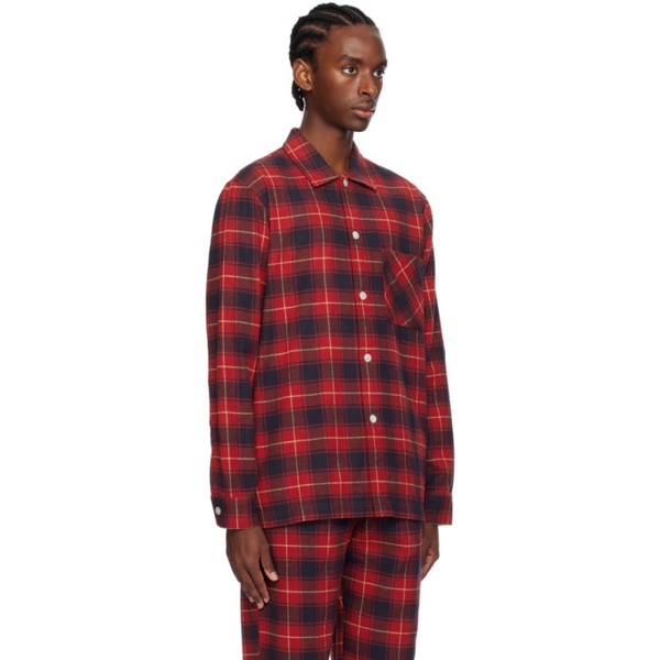  테클라 Tekla Red Plaid Pyjama Shirt 241482M218016